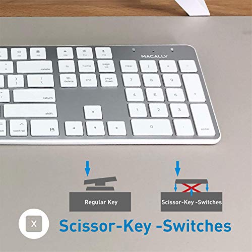 Macally Ultra Slim Wired Keyboard and an Adjustable Vertical Laptop Stand, Universally Designed to Fit Any Laptop