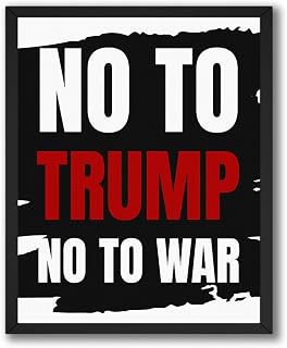 InkFlow Posters Anti War Protest Poster - No Trump No War Typography Print - Bold Political Activism Wall Decor - Modern Peace Statement Graphic Art - 11x14 Unframed Canvas Wall Art