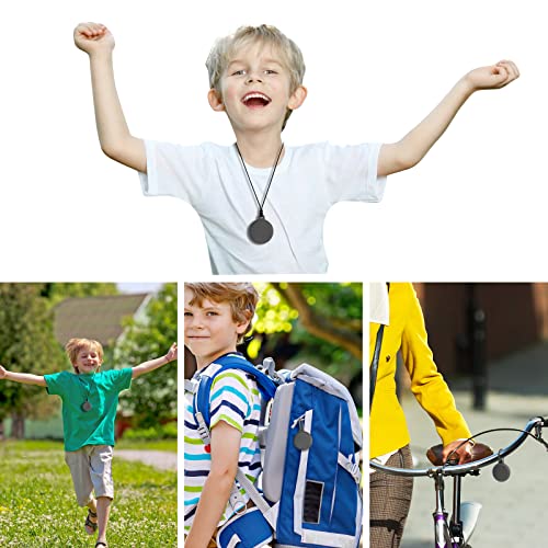 wasserdichte Airtag-Halterung mit Halskette, Schlüsselanhänger und vollständiger Schutzhülle - Versteckter GPS-Tracker für Kinder, Senioren, Haustiere und Kleidung.(Set aus 2 Obsidian-Schwarzen)