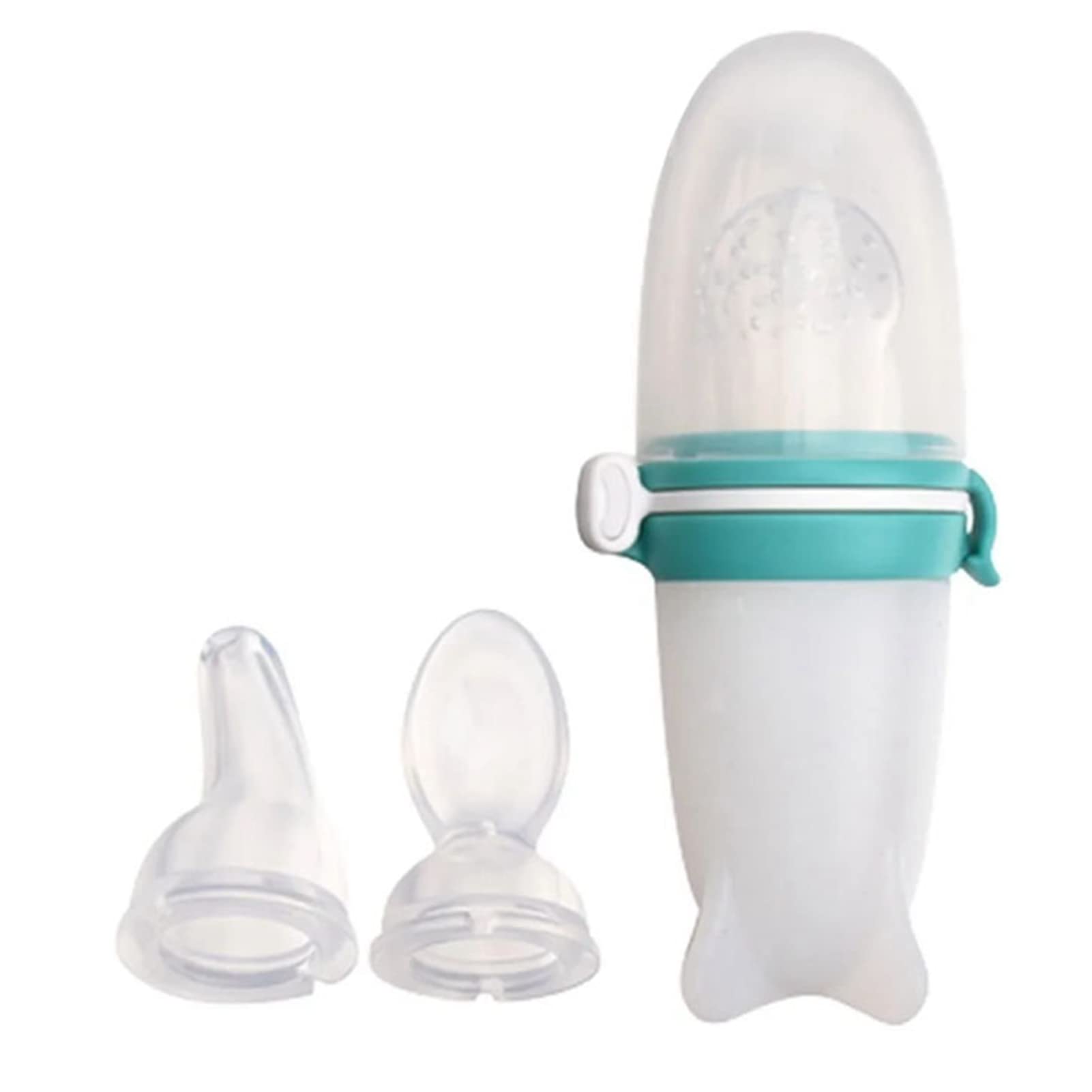 Oasisgalore 3-in-1 Baby Feeding Bottle,30ml Silicone, Fruit/Veg/Medicine (Blue)