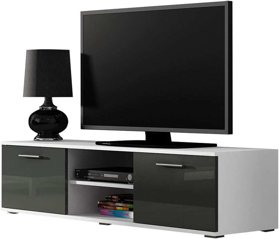 High Gloss TV Stand Entertainment Unit with 2 Doors Soho