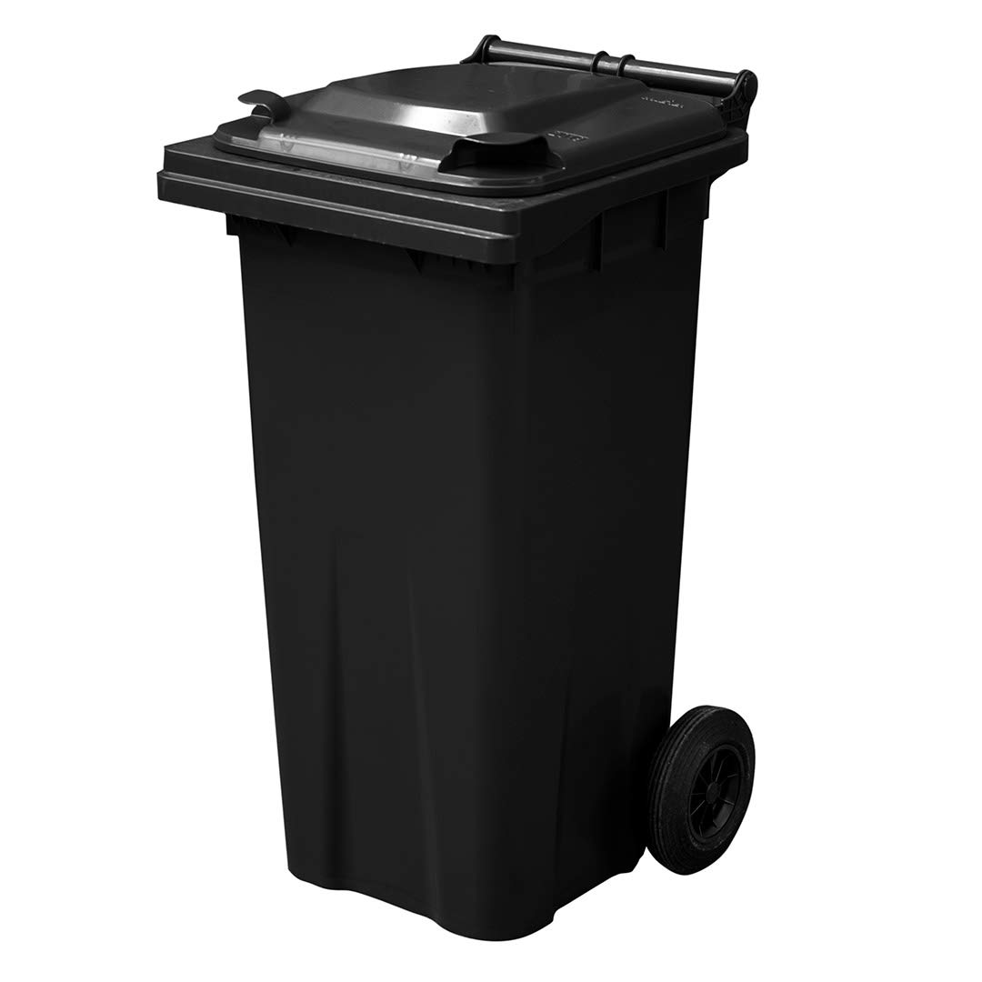 Yellowshield 120 Litre Wheelie Bin - Grey, Smallest Household Size, EN 840 standard, Size 490 (w) x 555 (d) x 1005 (h) mm