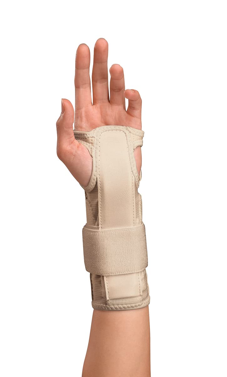 Mueller Estabilizador de muñeca, grande/extragrande, beige, paquete de 1 unidad
