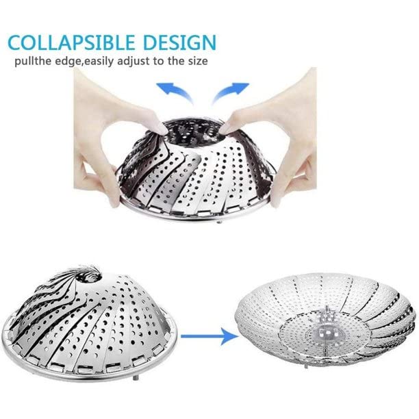 Steamer Stainless Steel Retractable Foldable Multipurpose, Pack of 1 1