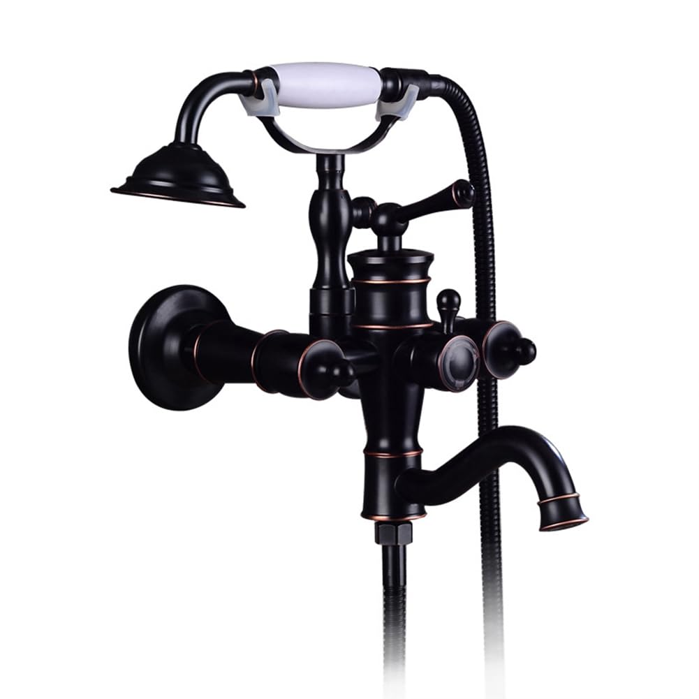 JYBNBBE Brass Wall MounteBath Shower Mixer Tap with HandhelShower 1.5m Hose Single Lever Bathtub Faucet for Luxurious Bathroom Upgrade