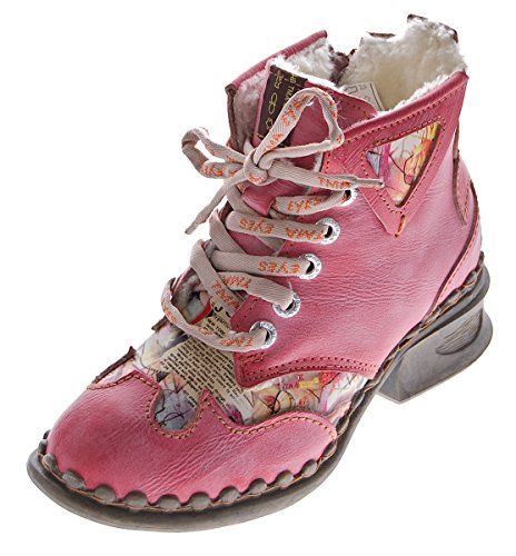 TMA - Botas de Piel para Mujer, Color Rojo, Talla 36