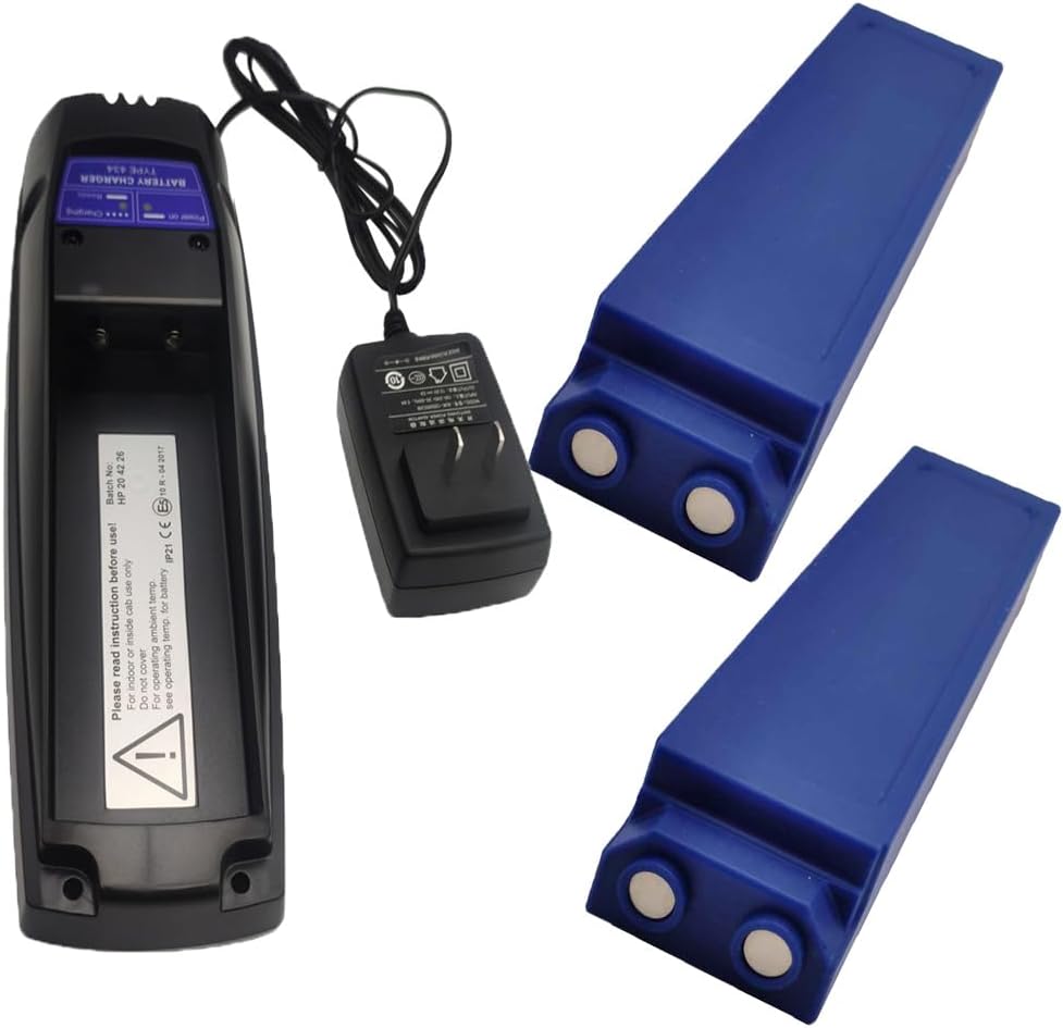 BALOLO (1*Charger+2*Battery) Type 593 7.2V 3000mAh NiMH Rechargeable Battery with 100-240V Scanreco 434 Battery Charger, for Scanreco 593/592/590/596/EEA2512 Battery