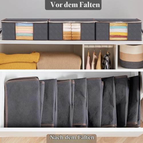 Lifewit Aufbewahrungstasche, Aufbewahrungsbox mit Deckel, Kleiderschrank Organizer Faltbare Kleideraufbewahrung Umzugskartons mit Verstärkt… – Ansicht 5