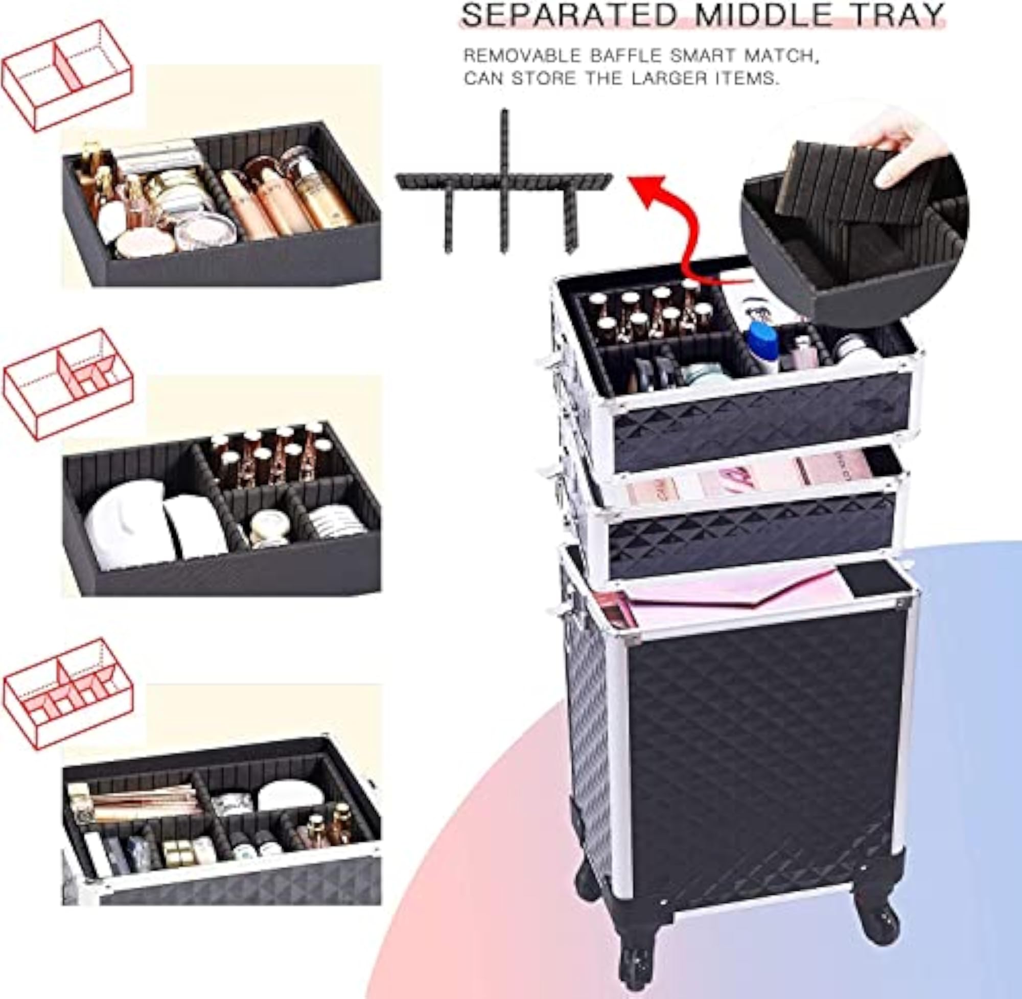 4 in 1 Jumbo Vanity Makeup Trolley for Artists