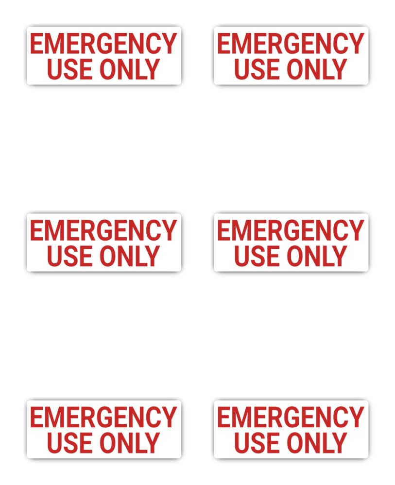 Havati Vibe Sticker. Sticker 50 Mm Pack Of 6 - Emergency Use Only Aeroplane Cockpit Warning Vinyl Decal