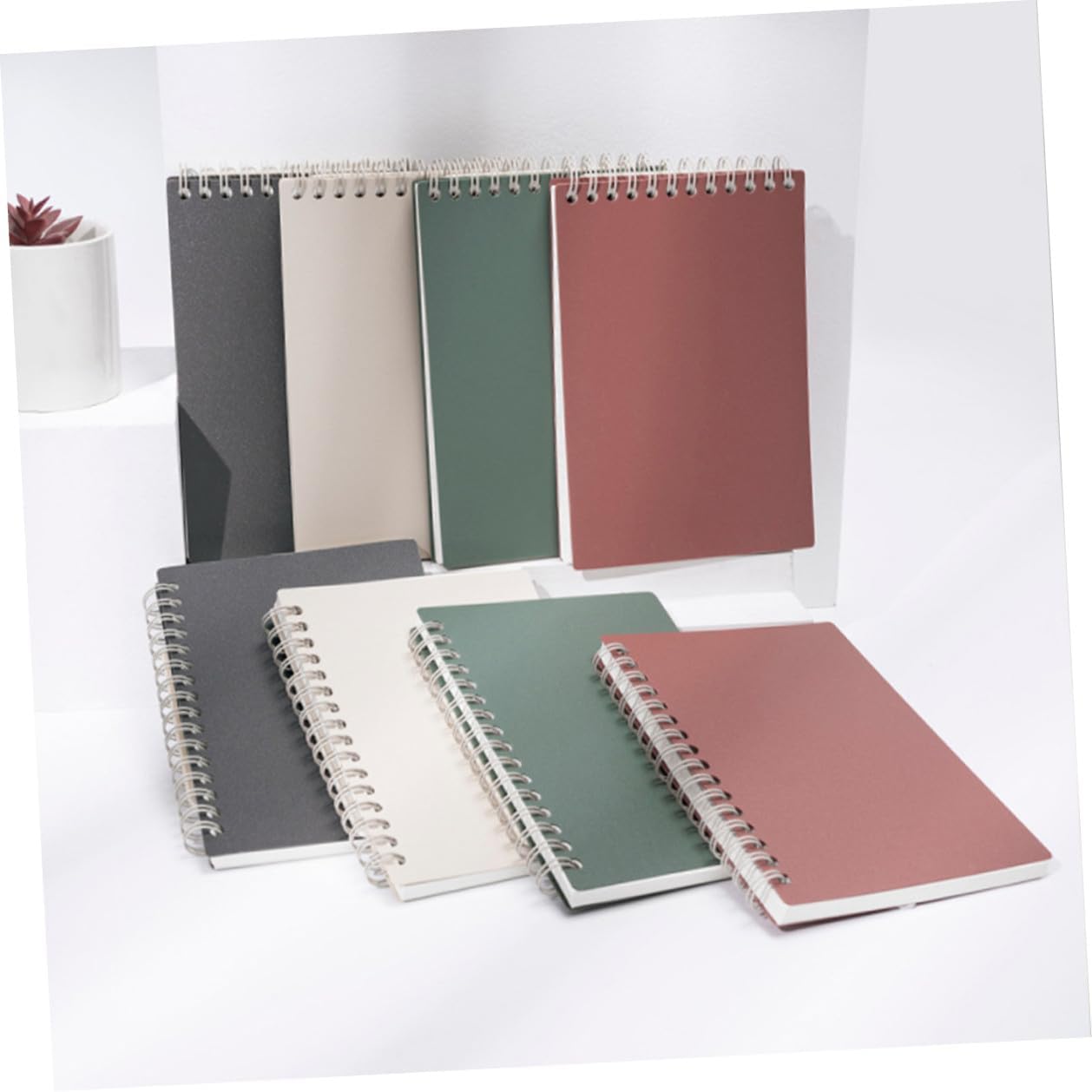 Quaderno a spirale A5 minimalista a tinta unita – Blocco note a righe portatile per studenti e professionisti