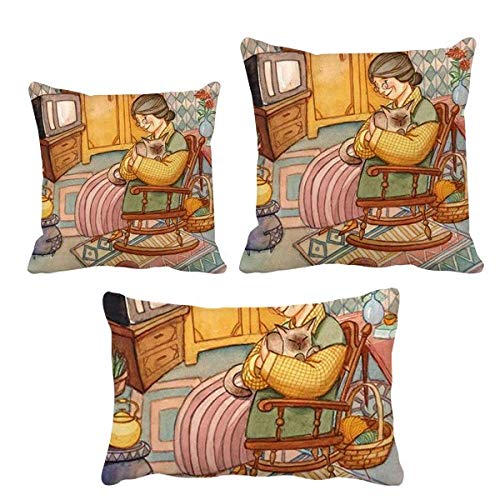 Coussin chat aquarelle miaoji ensemble décoratif idée cadeau maison sofa - 2
