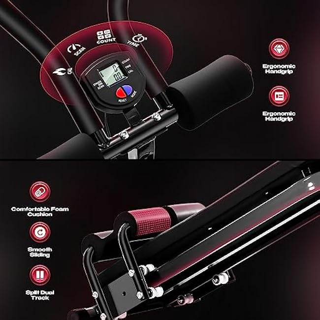 BODY RHYTHM Ab Workout Machine with LCD Monitor for Home Gym,Foldable Sit-Up Bench, Full Body Exercise Equipment for Leg,Thighs,Buttocks,Rodeo,Sit-up Exercise.