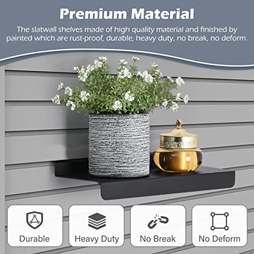 SNOGSWOG 10X4.3 Inch Slatwall Shelves Set of 20, Metal Slat Wall Shelves Accessories, Black Flat Display Shelves for Slat, Metal Retail Display for Storage and Organization by SNOGSWOG - Image 2