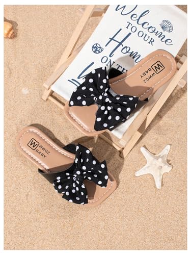 Image of GORGLITTER Girl's Slip on Sandals Bow Sandals Round Open Toe Beach Sandals