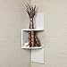 Danya B. QBA671W Decorative Wall Shelves - Floating 2-Tier Display Corner Shelf - White
