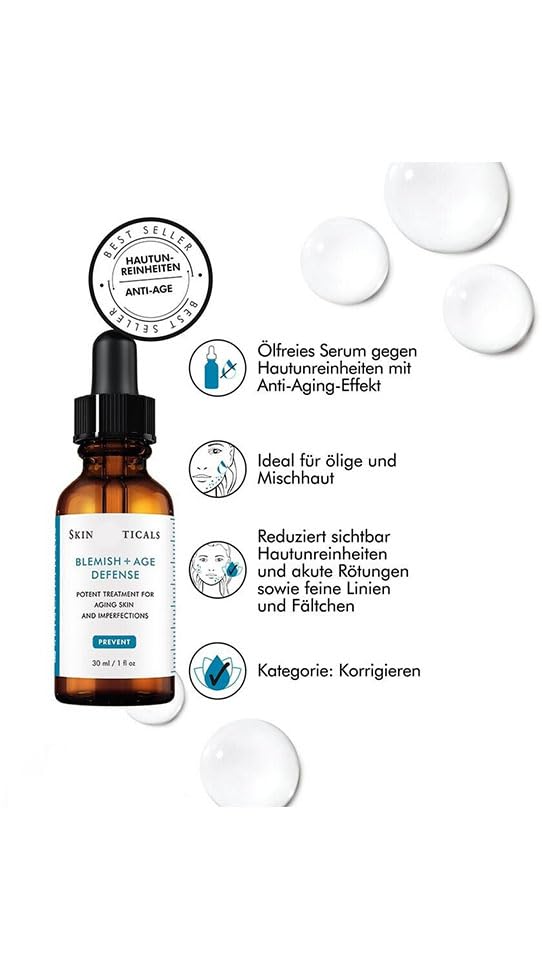 Skinticals Blemish And Age Defense Serum 30ml Anti Aging Serum gegen Unreinheiten Poren Pickel Hautunreinheiten Salicylsäure Gesichtsserum für fettige unreine Haut Frauen Männer