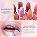 HOSAILY Metallic Pink Frost Glitter Lipstick for Women, Long Lasting High Shine Diamond Creamy Nude Light Pink Lipstick Transfer Proof,Shimmer High Impact Full Coverage Non Stick Cup Lip Makeup#1