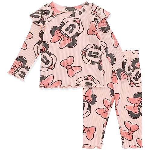 Image of Disney Girls' Ribbed Long Sleeve Tee and Pants Set for Baby & Kids