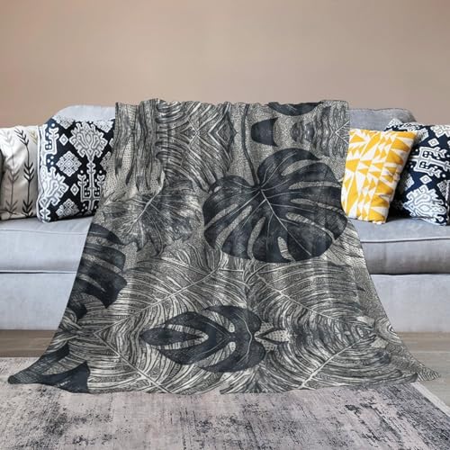 Couverture super douce flanelle Monstera cadeau cocooning plaid canapé - 7