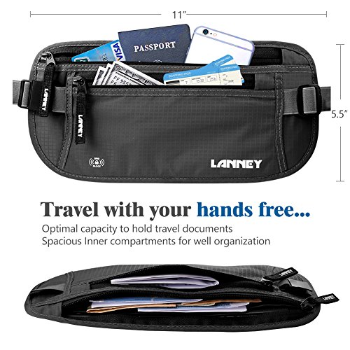 Travel Money Belt For Men Women, Waist Wallet Stash Bag Rfid Blocking Secure Passport Holder Hidden Under Clothes Waist Pack, Safe And Comfortable, Grey #TOP3