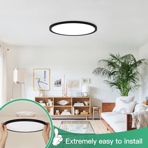 Image of Brightever 12 Inch LED Flush Mount Ceiling Light Fixture, Dimmable, 3200LM