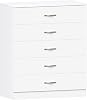 Vida Designs Riano 5 Drawer Chest of Drawers, Metal Handles and Runners, Anti-Bowing Drawer Support, Bedroom, Nursery Furniture, White