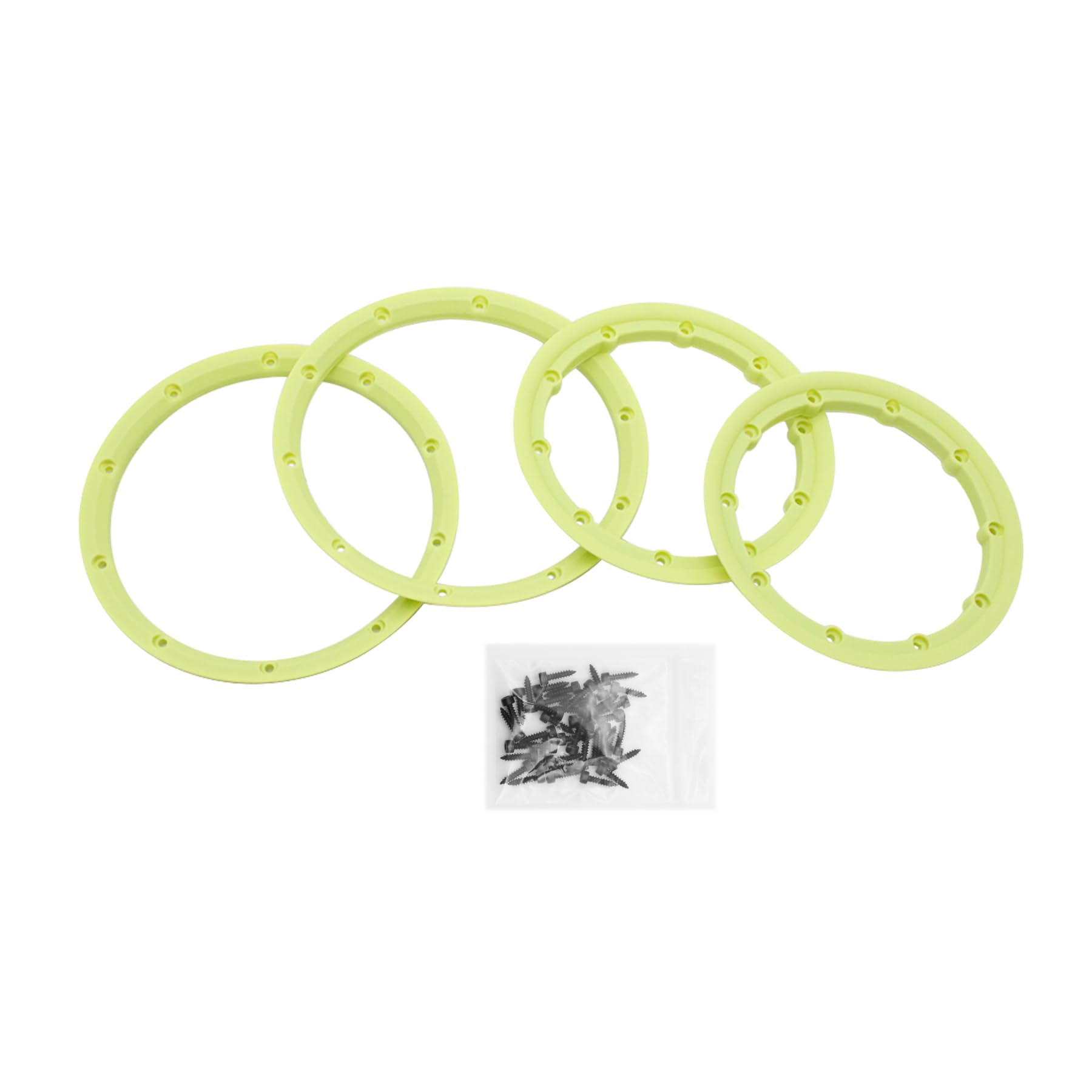 FLMLF Nylon Inside and Outside Beadlock Ring Kit 4pcs Green for Wheel Hub for 1/5 HPI Baja 5B 5T 5SC LOSI 5ive T RC CAR Truck Parts