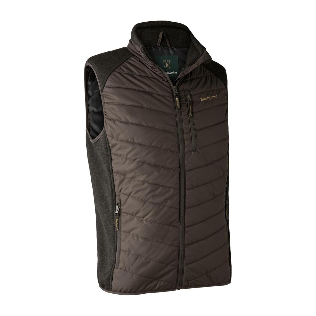 Deerhunter Moor Padded Jacket w. Knit - Brown Leaf XXXXX-Large Brown - Hunting jacket insulated weatherproof for Men