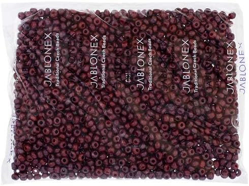 John Bead 500g 1/0 Czech Glass Seed Beads (6.6mm Diameter) Rocaille Opaque Red Luster DIY Jewelry Making Beads by Preciosa (Jablonex)