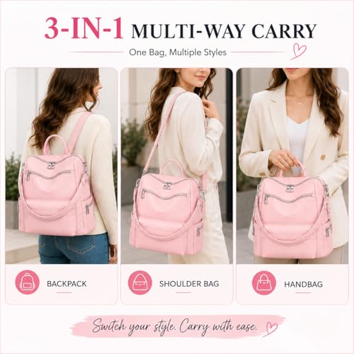 Image of Leather Backpack for Women | Large Capacity | College and Office use | PU Leather | shoulder bag for Ladies,