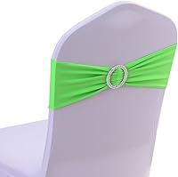 Vista 9 de Bandas para silla, decoración de silla de moño, banda elástica de elastano con hebilla deslizante para bodas, fiestas, eventos, 10 unidades (borgoña)