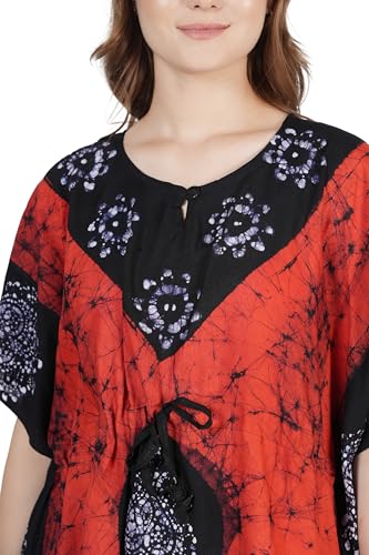 Image of Onekbhalo Women's Cotton Floral Kaftan Nighty Maxi Gown (OK Free Size)