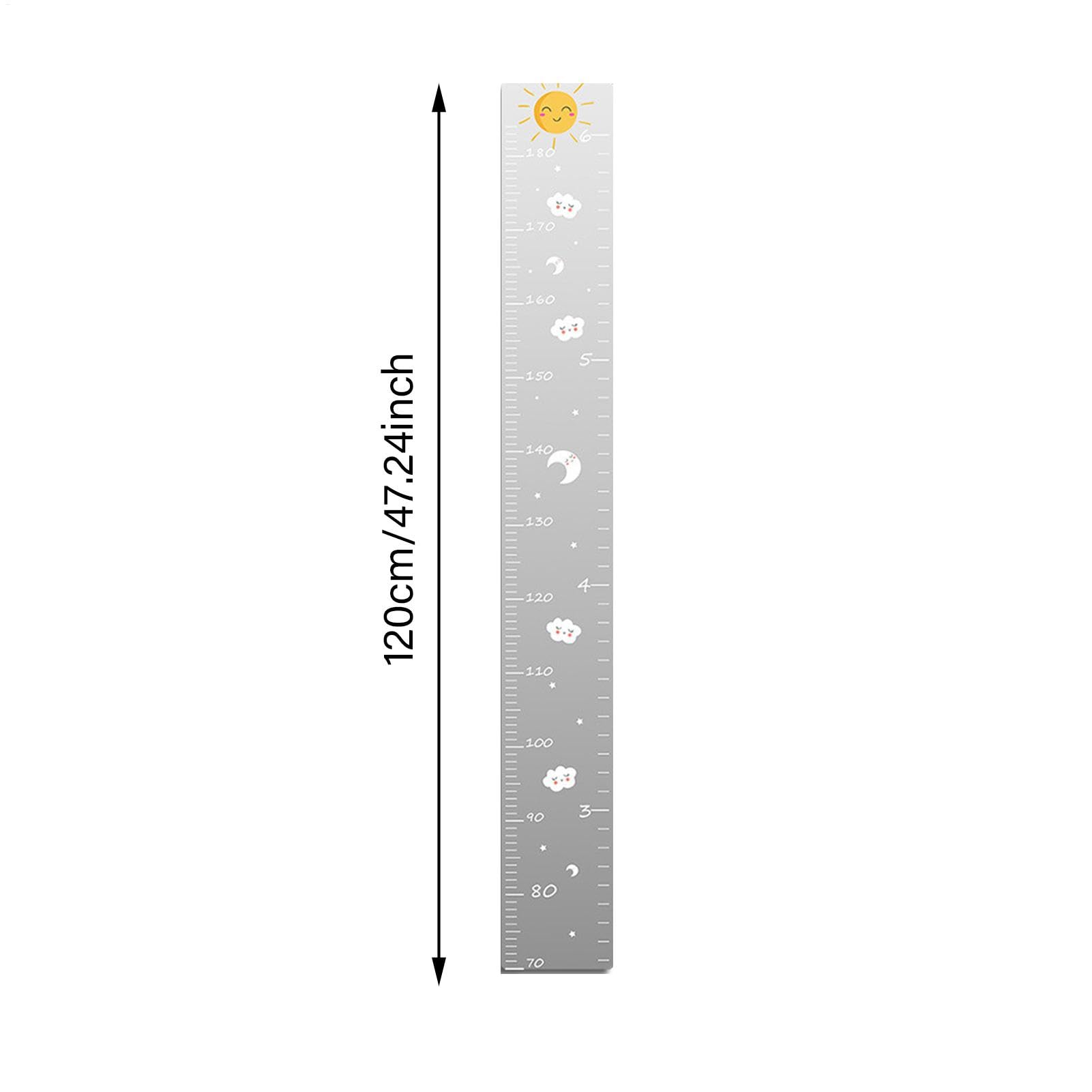 Grafico di crescita con specchio per bambini - Misuratore di altezza da parete decorativo con adesivi