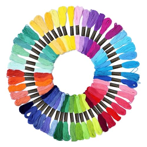 MXTIMWAN 100 Colore Set de Hilos de Bordar,Hilos para Punto de Cruz,6 hebras,8 metros,Hilos para Hacer Pulseras de Nudos,Costura Pulsera Brasileña,Pulseras de Bordado de Bricolaje,Kit de Hilo de Coser