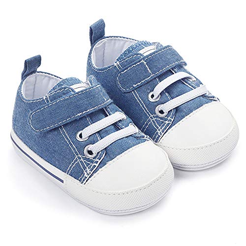 Timatego Baby Boys Girls Canvas Shoes Non Slip Soft Sole Infant Toddler Sneaker First Walker Crib Tennis Shoes 3-18 Months3