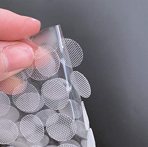 Vkey 700Pcs (350Pairs) 1.5Cm Diameter Transparent Sticky Back Thin Clear Dots With Adhesive Hook & Loop Coins Tapes #TOP3