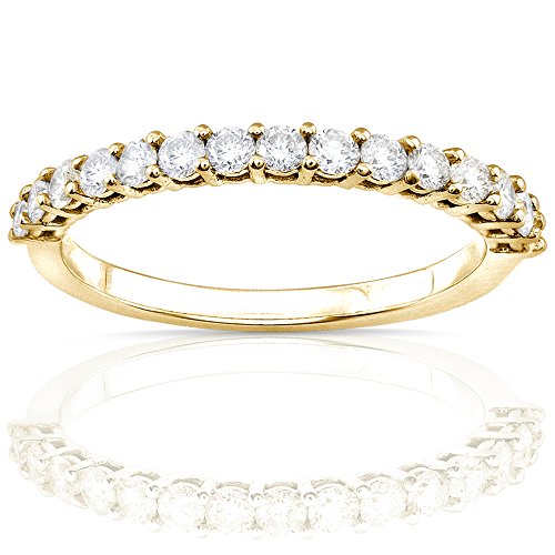 Kobelli Straight Diamond Band 1/2 Carat (Ctw) In 14Kt Gold, White Gold, Size 5.5 #TOP1