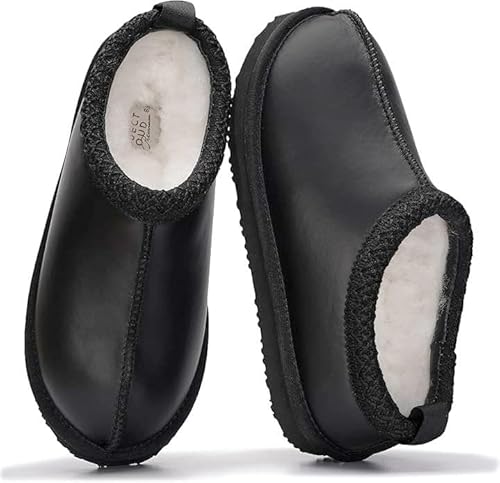 Project Cloud Pantuflas de Cuero Mujer con Forro de Piel de Oveja Australiana