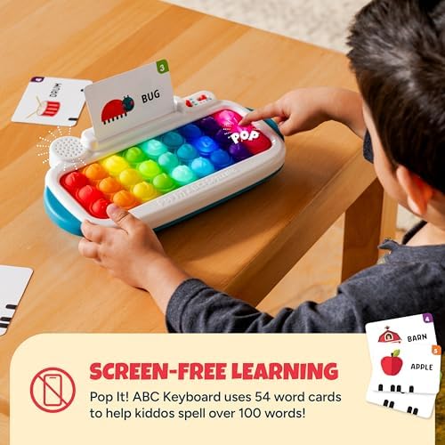 Chuckle & Roar Pop It! ABC & Spelling Keyboard - Multicolor - Smart Letter Guidance with Alphabet Learning Toys - Soft Silicone Keys for Toddler Sensory Toys - Compact Travel Play Kit for Toddlers 1-3 - 3