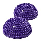 2Pack Hedgehog Balance Pods Stability Balance Trainer Dots with Needle Pump Half Spiky Fitness Ball Domes for Kids Adults Stability Training, Physical Therapy, Core Strength Gymnastics Home Exercise (Purple)