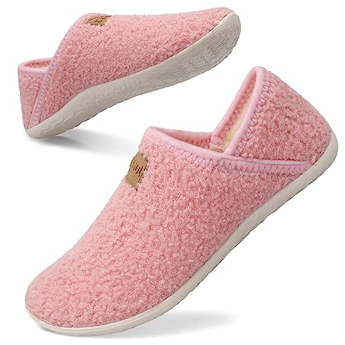 Image of Spesoul Fuzzy House Slippers for Women Men Indoor Closed Back Lightweight Cozy Faux Furry Lining Barefoot House Shoes Slipper Socks for Bedroom Home Office Yoga Outdoor Walking Shoes
