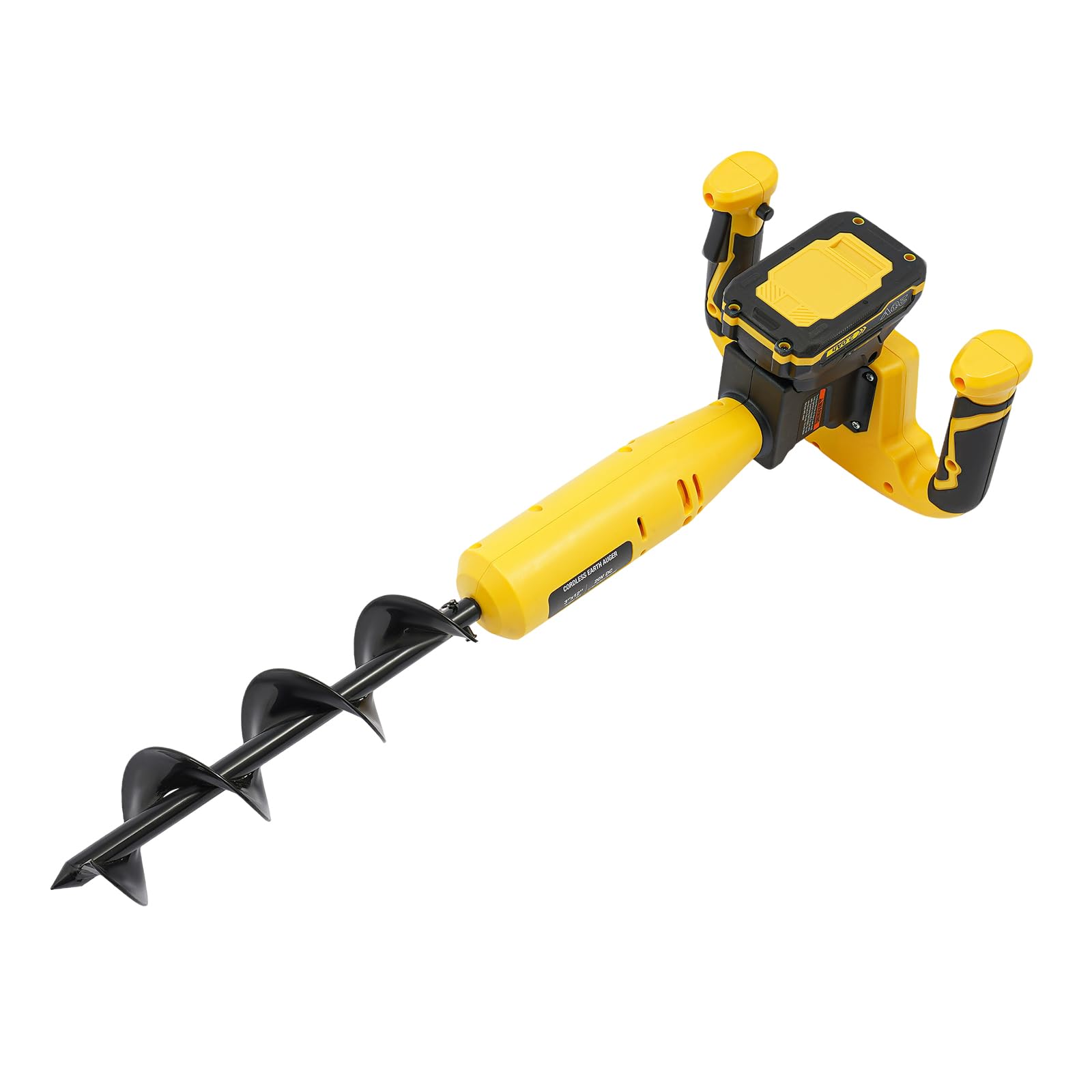 Broca de tierra inalámbrica profesional con 2 asas, broca de 80 mm, 350 W, 21 V, taladro eléctrico, para jardín, jardinería, jardinería, colocación de estacas