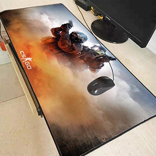 N/R CS GO Gamer Alfombrilla de ratón Grande Counter Strike Teclado Antideslizante Alfombrilla de ratón Alfombrilla para PC Teclado de computadora Juegos de ratón, 300X800X2MM
