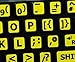 Price comparison product image Qwerty Keys English UK Large Lettering (Upper Case) Non-Transparent YELLOW Keyboard Stickers With BLACK Letters - Suitable for ANY Keyboard