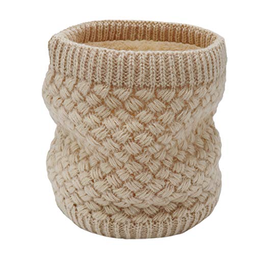 Winter Fleece Lined Knitted Neck Warmer Scarf Neck Gaiter for Women Mens Teens
