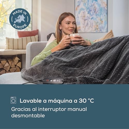 Manta eléctrica Beurer regulable de material suave y lavable a 30 °C 3