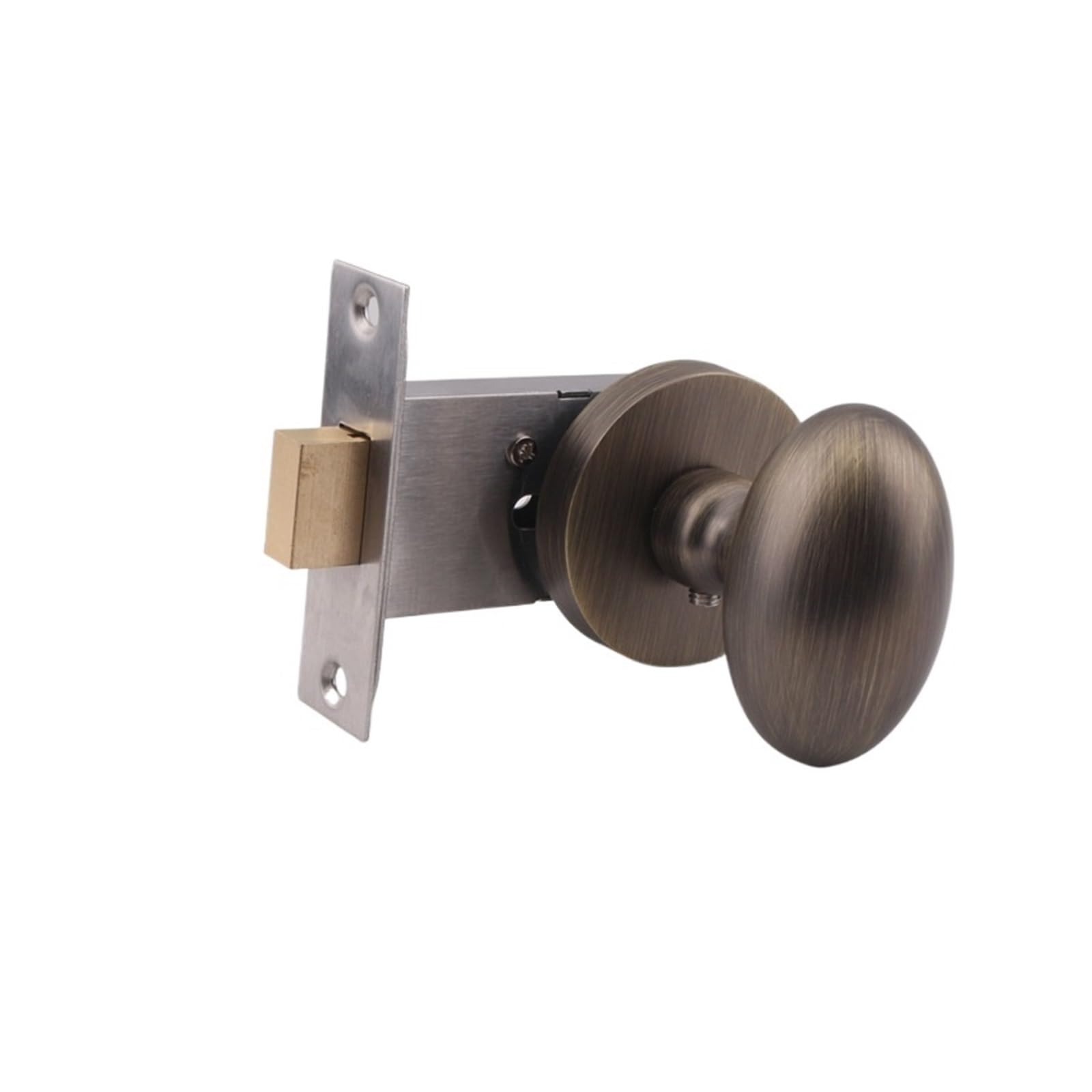 NYRXRYTCA American Golden Invisible Door Lock Indoor Secret Door Lock European Antique Single-Sided Lock Black Spherical Door Handle Room Door Lock(Bronze invisible door lock)