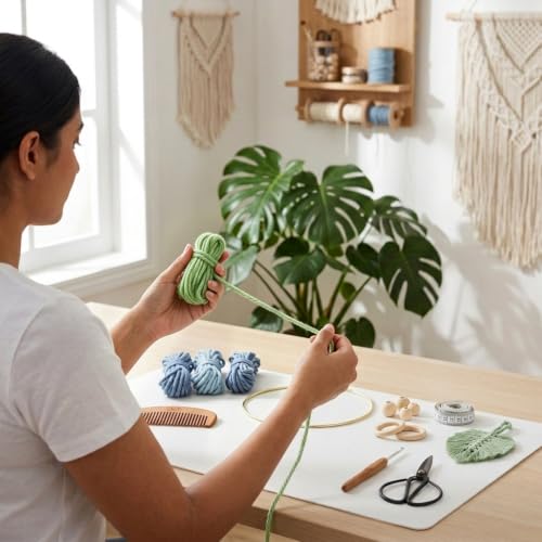 Image of PATPAT 3Sets Angel Macrame kit Craft kit for Adults Kids with Tools, DIY Embroidery Activity Art Kits for Adults Hanging Ornament Boho Macrame Wall Hanging Decor Birthday Gifts