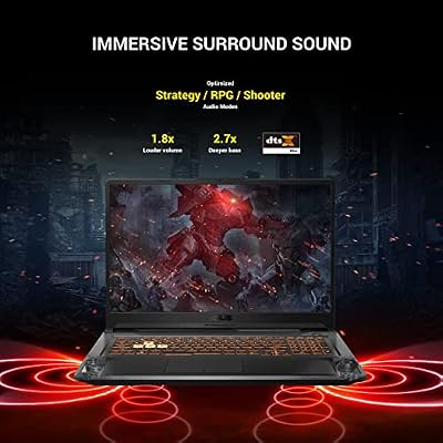 ASUS TUF Gaming A17 Gaming Laptop, 17.3a 144Hz FHD IPS-Type Display, AMD Ryzen 5 4600H, GeForce GTX 1650, 8GB DDR4, 512GB PCIe SSD, RGB Keyboard, Windows 11 Home, Bonfire Black Color, FA706IH-RS53